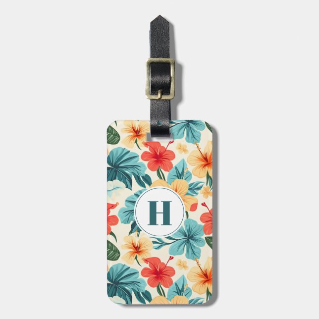 Hawaiian Flowers Luggage Tag (Front Vertical)