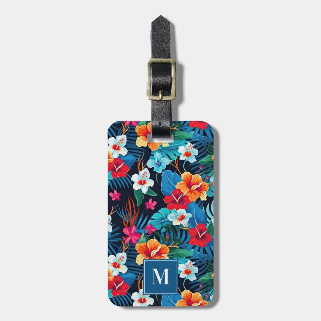 Hawaiian Flowers Luggage Tag (Front Vertical)