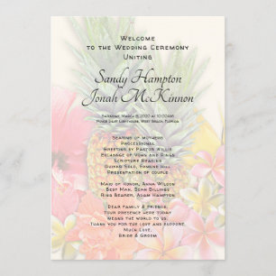 Hawaiian Flowers Pineapples Short Ceremony Program Programme