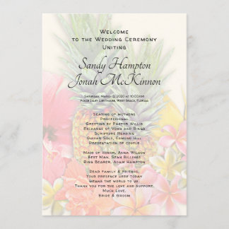 Hawaiian Flowers Pineapples Short Ceremony Program Programme