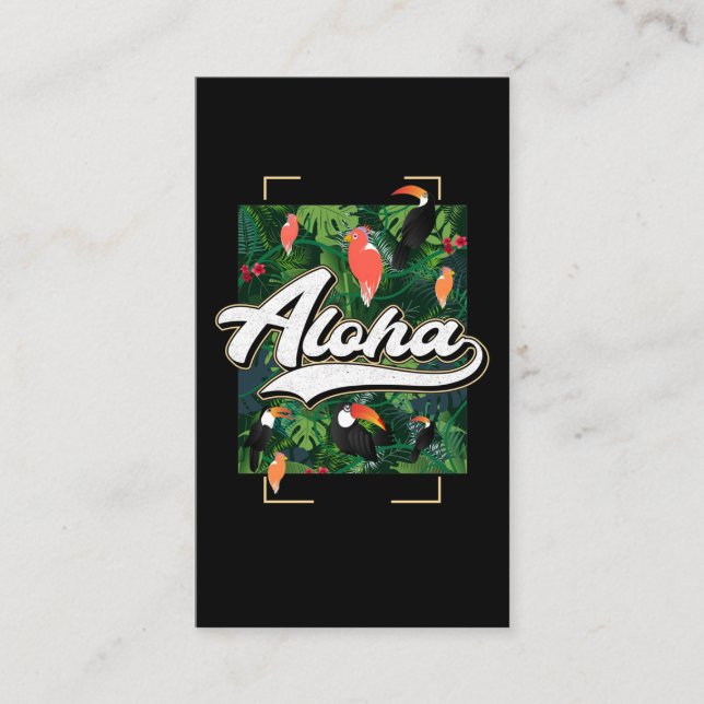 Hawaiian Flowers Toucan Aloha Hawaii Beach Business Card (Front)