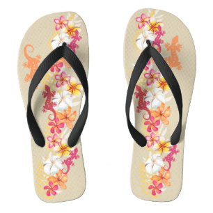 Hawaiian Gecko Party Flip Flops