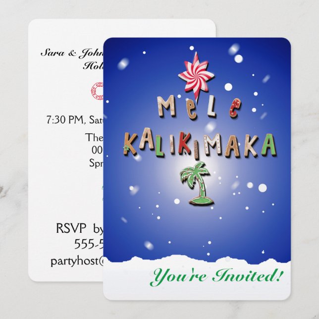 Hawaiian Gingerbread Cookies and Candy 2.0 Invitation (Front/Back)