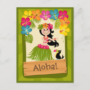 Hawaiian Girl Postcard
