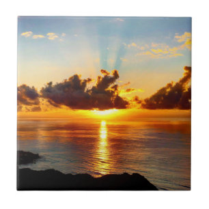 Hawaiian Gold Tropical Sunset Tile