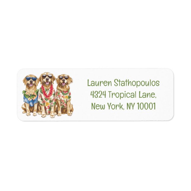 Hawaiian Golden Retriever Dogs Flower Lei (Front)