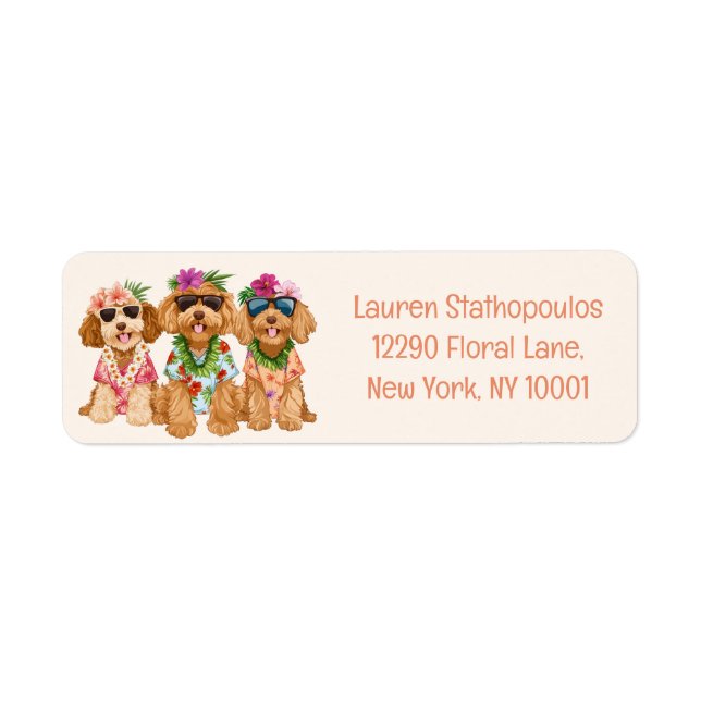 Hawaiian Goldendoodle Dogs Flower Lei (Front)