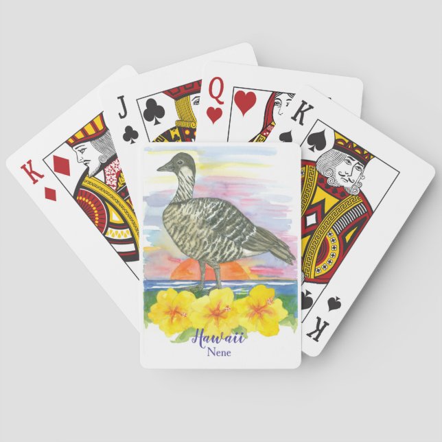 Hawaiian Goose Nene State Bird of Hawaii Playing Cards (Back)