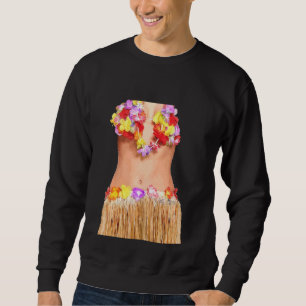Hawaiian Grass Skirt Funny Halloween Party Sweatshirt