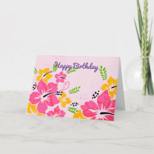 Hawaiian Happy Birthday Card