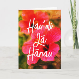 Hawaiian Happy birthday Floral Hauʻoli Lā Hānau Card
