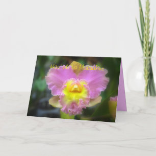 Hawaiian Happy Mother's Day Pink Cattleya Orchid C Card