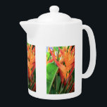 Hawaiian Heliconia Flowers Teapot<br><div class="desc">A beautiful teapot custom designed with tropical Heliconia flowers.  Original photography.</div>