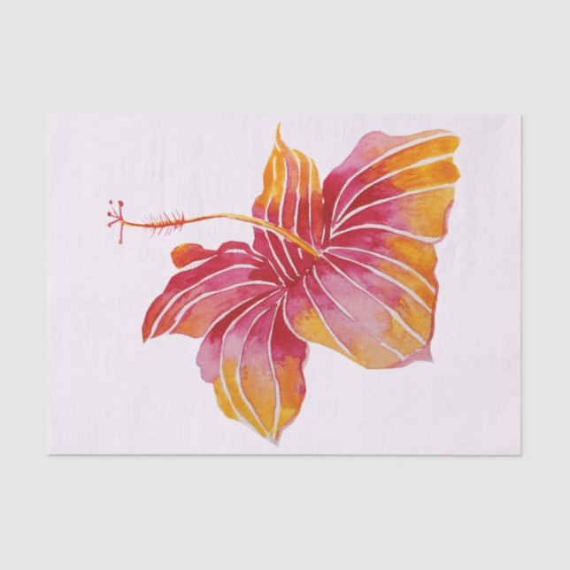 Hawaiian Hibiscus Flower 10lb Tissue Paper, White Tissue Paper (Front)
