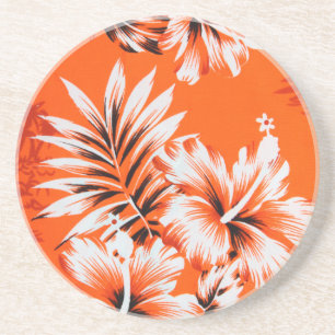 Hawaiian Hibiscus Flower Background Coaster