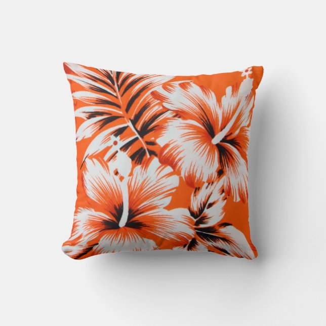 Hawaiian Hibiscus Flower Background Cushion (Front)