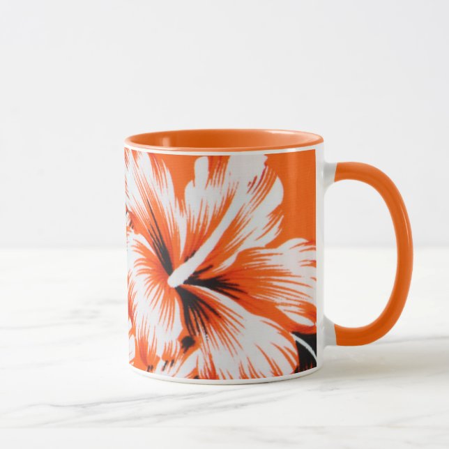 Hawaiian Hibiscus Flower Background Mug (Right)