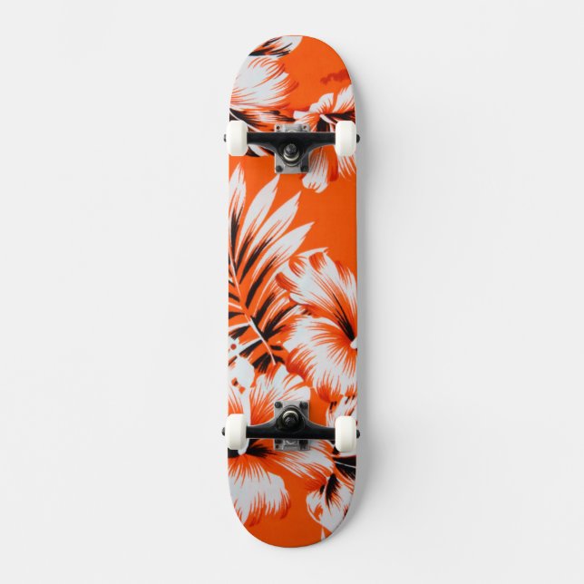 Hawaiian Hibiscus Flower Background Skateboard (Front)