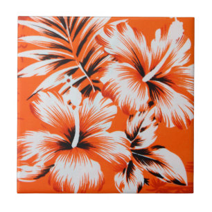 Hawaiian Hibiscus Flower Background Tile