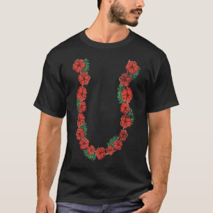 Hawaiian Hibiscus Flower Chain Summer Vacation Lei T-Shirt