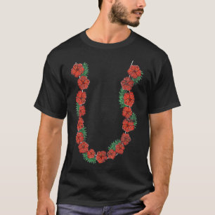 Hawaiian Hibiscus Flower Chain Summer Vacation Lei T-Shirt