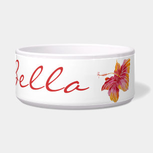 Hawaiian Hibiscus Flower Large Pet Bowl