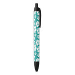 Hawaiian Hibiscus Flower Pattern Black Ink Pen