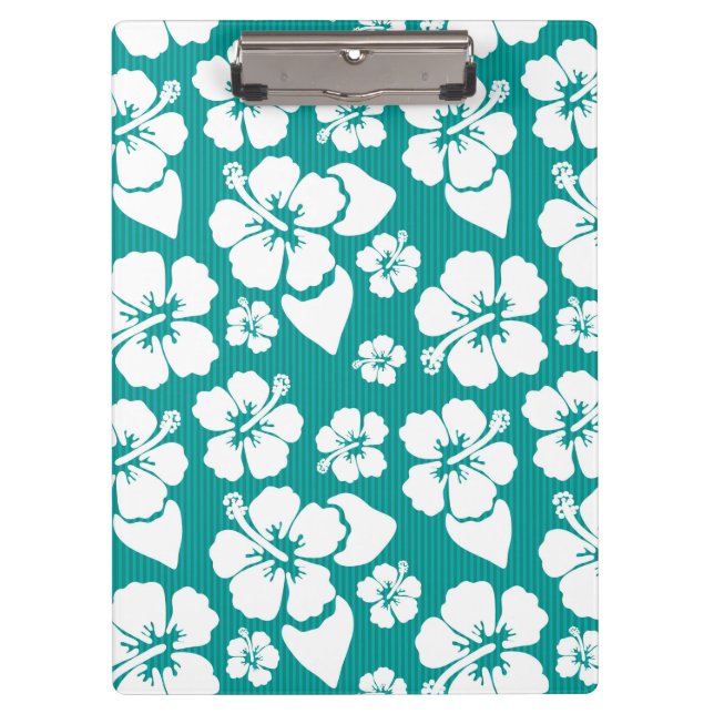Hawaiian Hibiscus Flower Pattern Clipboard (Front)