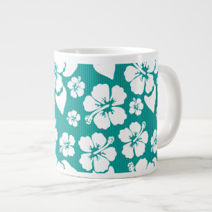 Hawaiian Hibiscus Flower Pattern Large Coffee Mug