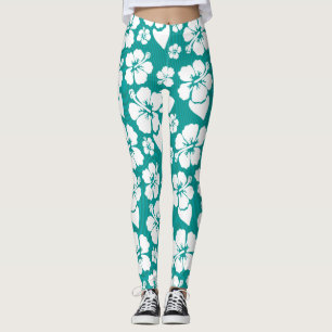 Hawaiian Hibiscus Flower Pattern Leggings