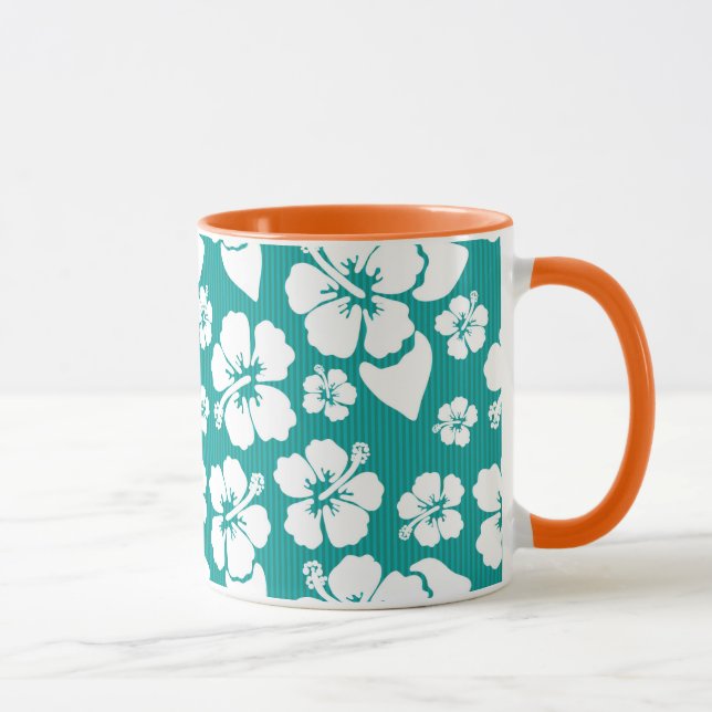Hawaiian Hibiscus Flower Pattern Mug (Right)
