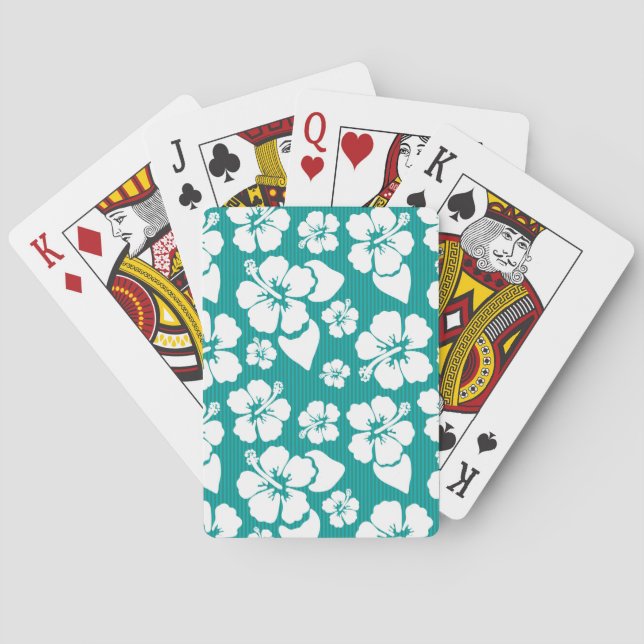 Hawaiian Hibiscus Flower Pattern Playing Cards (Back)