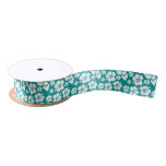 Hawaiian Hibiscus Flower Pattern Satin Ribbon