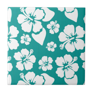 Hawaiian Hibiscus Flower Pattern Tile