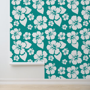 Hawaiian Hibiscus Flower Pattern Wallpaper