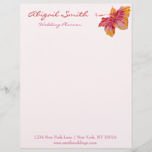 Hawaiian Hibiscus Flower Personalised Letterhead