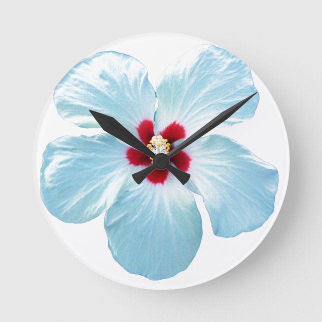 Hawaiian Hibiscus Flower Round Clock (Front)