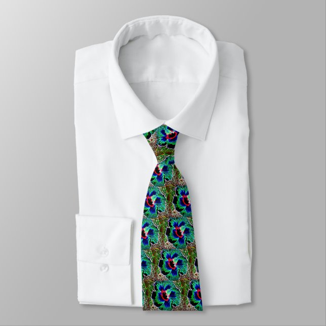 Hawaiian Hibiscus Flower Tie (Tied)