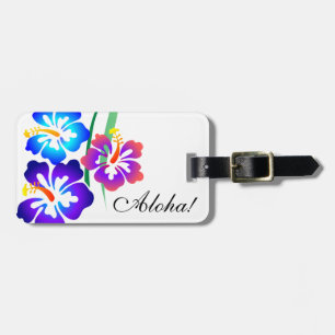 Hawaiian Hibiscus Flowers Aloha Luggage Tag