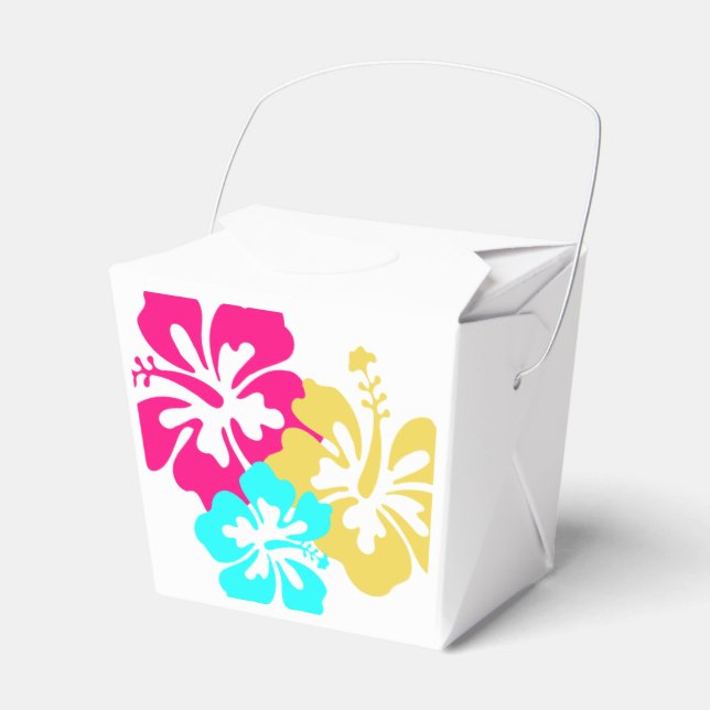 Hawaiian Hibiscus Flowers Favour Box (Front Side)