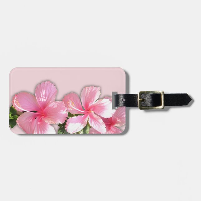 Hawaiian Hibiscus Flowers Luggage Tag (Front Horizontal)