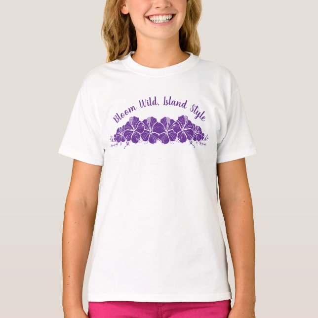 Hawaiian Hibiscus Flowers T-Shirt (Front)