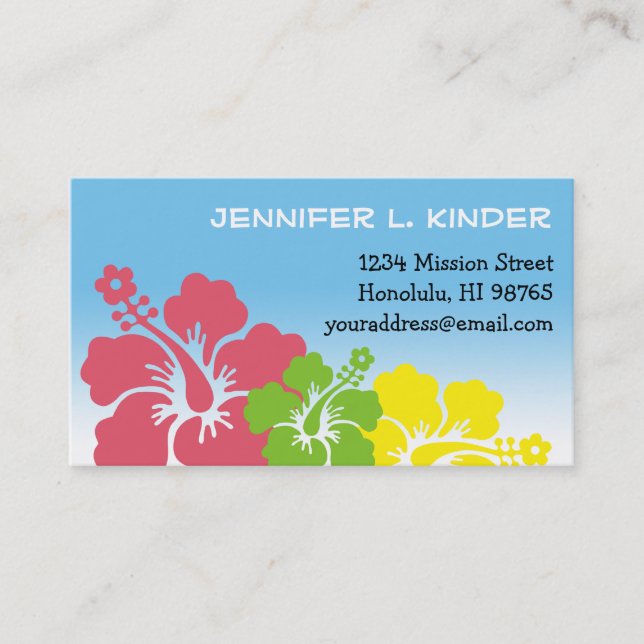 Hawaiian hibiscus flowers tropical mummy card (Front)