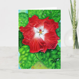 Hawaiian Hibiscus Holiday Card