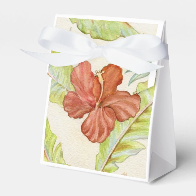 Hawaiian Hibiscus party favour box (Front Side)