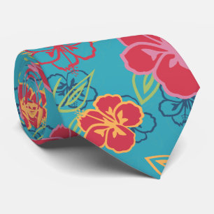 Hawaiian Hibiscus Tie