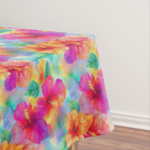 Hawaiian Hibiscus Tropical Floral Tablecloth