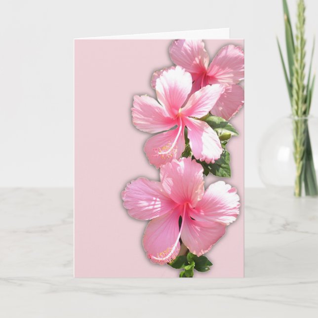 Hawaiian Hibiscus Valentine's Day Card (Front)