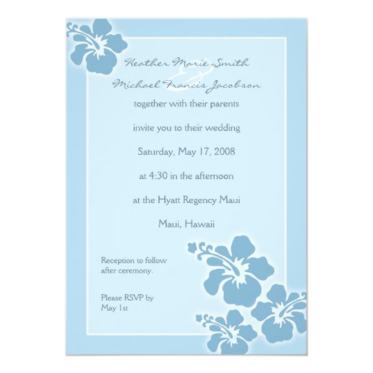Hawaiian Hibiscus Wedding Invitation