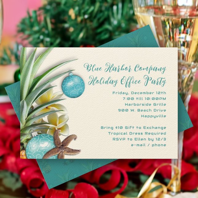 Hawaiian Holiday Company Office Party Invitation (Creator Uploaded)